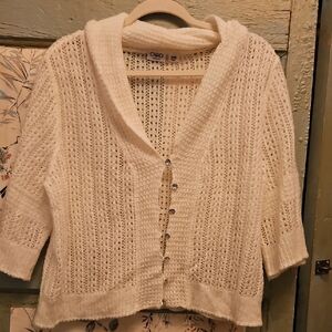 Cato Cream Open-Knit Cardigan DARLING